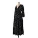 Motherhood Casual Dress - Midi: Black Damask Dresses - Women's Size Small Maternity