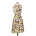 London Times Casual Dress: Yellow Floral Motif Dresses - Women's Size 4