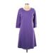 Kettlewell Casual Dress - Shift: Purple Solid Dresses - Women's Size Large