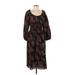 Rebecca Taylor Casual Dress - Midi: Brown Paisley Dresses - Women's Size Large