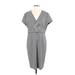 BOSS by HUGO BOSS Casual Dress - Sheath: Gray Chevron/Herringbone Dresses - Women's Size Medium