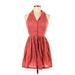 I Love H81 Casual Dress - Shirtdress: Burgundy Dresses - Women's Size Small