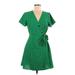 E&M Collection Casual Dress - Wrap: Green Dresses - Women's Size Medium