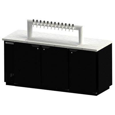 Beverage-Air 79" Kegerator Beer Dispenser - 4 Keg Capacity, 4 Column, 3 Doors, Black, 115v, DD78HC-1-B-12T
