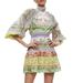 alice + olivia Lavinia Blouson Sleeve Open Back Mini Dress - Green