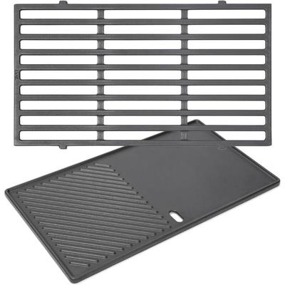 Gftime - 44,5 cm Grillrost und Grillplatte für Weber Spirit i & ii 200 E210 E220 S210 S220 mit 2 Image