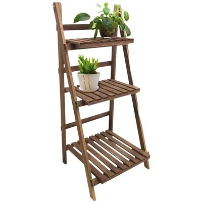Grüner Jan - Tannenholz Pflanzentreppe 99cm klappbar Blumenständer Badezimmer Handtuch Regal Image