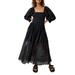 Perfect Storm Smocked Eyelet Long Sleeve Maxi Dress