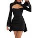 Toira Long Sleeve Satin Corset Minidress