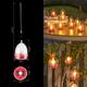 Valentine's Day Candle lights Solar Powered Waterproof Garden Lights Outdoor Balcony Hanging Lights Wedding Party Yard Lawn Lights Home Decoration Lanterns 3/6pcs