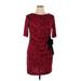 Just... Taylor Casual Dress: Red Jacquard Dresses - Women's Size 14