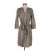 New York & Company Casual Dress - Shirtdress: Gray Dresses - Women's Size Small
