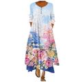 knqrhpse Plus Size Dresses Beach Dresses for Women Maxi Dress Plus Size Summer Dresses Women s Dress Plus Size Floral Print Bohemian Summer Beach Loose Long Maxi Dress Womens Dresses Pink Dress L