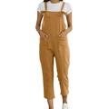 knqrhpse Jumpsuits For Women Womens Pants Women s Washed Bib Jeans Overalls Casual Ripped Jumpsuits Rompers Pants For Women Khaki L