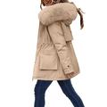 Winter Coats For Women Plus Size Daily Winter Coat Lapel Collar Long Sleeve Jacket Vintage Thicken Coat Jacket Warm Hooded Thick Padded Outerwear