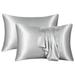 iOPQO Living Room Decor Pillow Covers Flourish Satin Pillowcase Set Silky Pillow Cases For Hair And Skin No Zipper Pillow Cover With Envelope Closure Pillow Case 2Pc Home Essentials