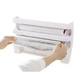 SANWOOD Kitchen Paper Towel Holder Kitchen Cling Film Storage Rack Shelf with Cutter Wall Mount Paper Towel Holder