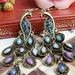 Naierhg Earrings Bohemian Style Vintage Jewelry Peacock Dangle Hook Earrings for Party