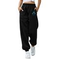 iOPQO Joggers for Women Sweatpants Women womens fall 2022 Womens Trousers Mid Waist Black Prints Long Pants Loose Casual Work Office Trousers Sweat Pants Bell Bottom Jeans Blue Pants 3XL