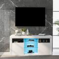 Okwish - Meuble tv Table tv, meuble tv avec 2 armoires avec portes et 5 étagères ouvertes (meuble