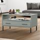 The Living Store - Table basse avec pieds en métal Gris 85x50x45 cm Bois oslo Gris