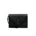 Saint Laurent Leather Clutch: Black Bags