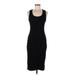 Universal Thread Casual Dress - Midi: Black Solid Dresses - New - Women's Size Medium