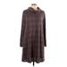 Apt. 9 Casual Dress - Sweater Dress: Brown Marled Dresses - Women's Size Large