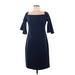 Laundry by Shelli Segal Casual Dress - Midi: Blue Solid Dresses - Women's Size 8