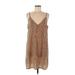 Shein Casual Dress - Slip dress: Brown Animal Print Dresses - Women's Size 8