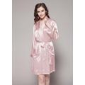 LILYSILK Pink Dressing Gown Womens UK Mulberry Silk Ultra-Soft Front Pockets Dressing Gown L