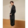 LILYSILK Silk Dressing Gowns For Men Black Xs Pure Mulberry Silk