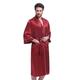 LILYSILK Men's Silk Robe UK Fluid 22 Momme Kimono Silk Dressing Gown With Piping Red XL