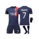 (Mbappe 7, Kids 26(140-150CM)) 2324 New season Paris Saint-Germain Soccer Jersey