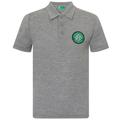 (Grey, 8-9 Years) Celtic FC Official Football Gift Boys Crest Polo Shirt