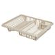 (Beige) Large Plastic Dish Drainer Cutlery Rack Kitchen