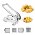 Potato Chipper Fries Slicer Cutter Chopper Maker Slicer + 2 Blades