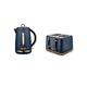 Tower Stylish Kitchen EMPIRE Midnight BLUE 1.7L 3kW Jug Kettle, 4 Slice Toaster