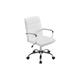(White) Yaheetech Mid-Back Leather Office Chair with Arms