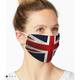 (Blue) UK Flag Face Mask Washable Reusable Breathable Unisex Protective Mouth Cover