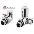 CHROME CORNER TOWEL RAIL RADIATOR VALVES PAIR SOLID BRASS 15MM TCRVCC