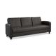Sofa Bed with Magazine Pocket Cup Holder Faux Leather 3 Seater Modern Design