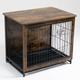 (Large) FoxHunter Heavy Duty Wooden Dog Crate Pet Kennel Cage Table S/M/L Vintage Brown