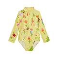 Accessorize Girls Floral Long Sleeve Swimsuit - Yellow