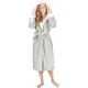 Monhouse Womens Dressing Gown - Cosy Long Bathrobe - Ladies Flannel Luxury Housecoat - Fluffy Spa Robe - Silver Sherpa - Uk 20-22