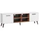 Beliani Tv Stand White With Dark Wood Alloa