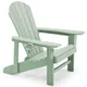 Vonhaus Sage Green Adirondack Chair For Garden, Terrace, Patio & Balcony - Water Resistant Hdpe Slatted Style Chair & Garden Chair