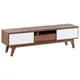 Beliani Tv Stand Dark Wood With White Eerie