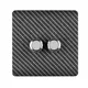 Trendiswitch Trendi Switch 2 Gang 1 Or 2 Way 150W Rotary Led Dimmer Light Switch In Carbon Fibre