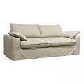 Oviala Business Umbaubares Sofa aus Stoff 3 Sitzer Beige